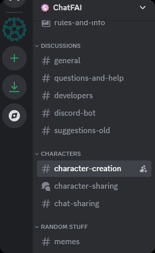 exploring different channels within a Discord server