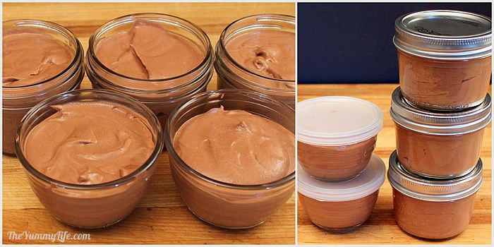 Spoon mixture into individual mason jars for single serve ice cream