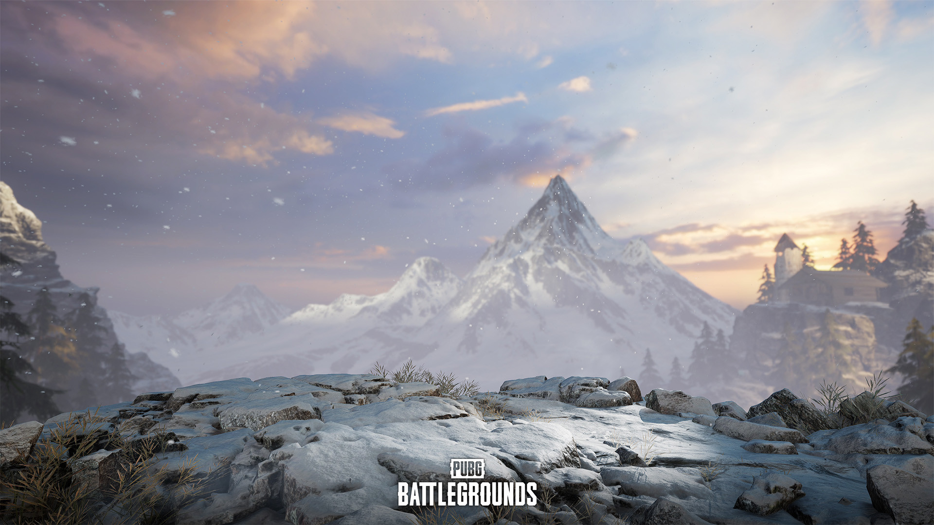 Image of the Winter Hideout Custom Lobby skin, displaying a snowy and winter-themed lobby environment with falling snowflakes, highlighting the festive atmosphere.