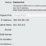 Screenshot of failed DHCP configuration