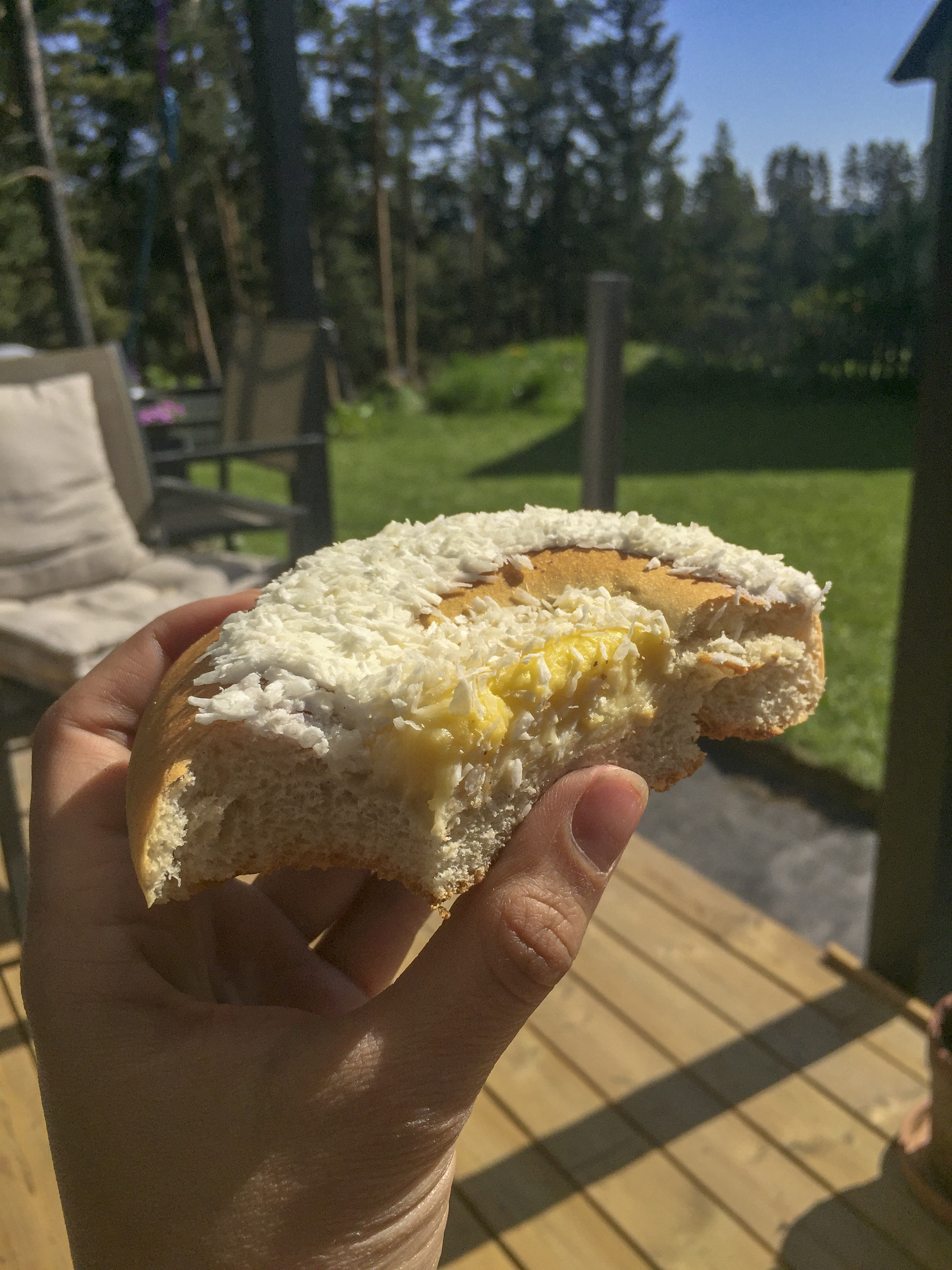Close up of Skolebrød Pastry