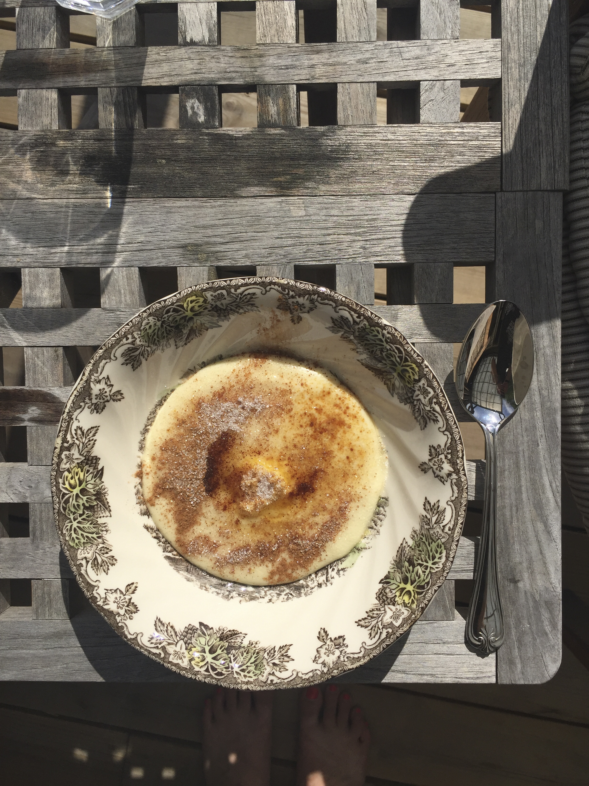 Bowl of Rømmegrøt, Traditional Norwegian Sour Cream Porridge