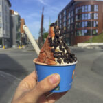 Norwegian Soft Serve Ice Cream with Chocolate Topping
