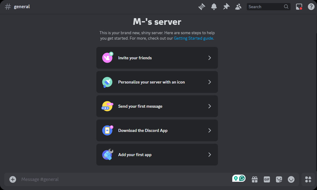 server options after creation in Discord