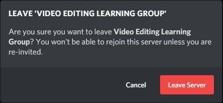 Leave Discord Server Confirm