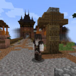 Medieval-style buildings in Minecraft, evoking a sense of historical architecture and design.