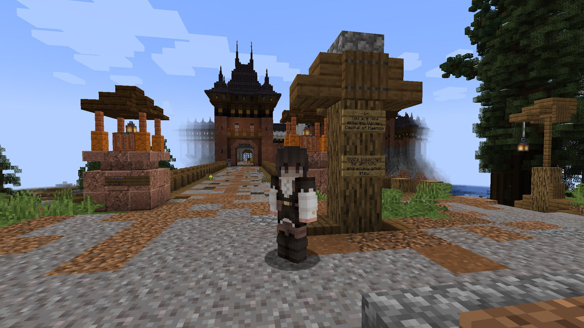 Medieval-style buildings in Minecraft, evoking a sense of historical architecture and design.