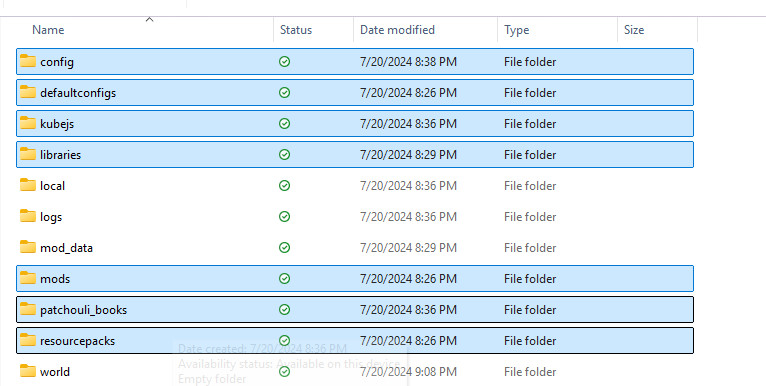 Compress new server files to zip
